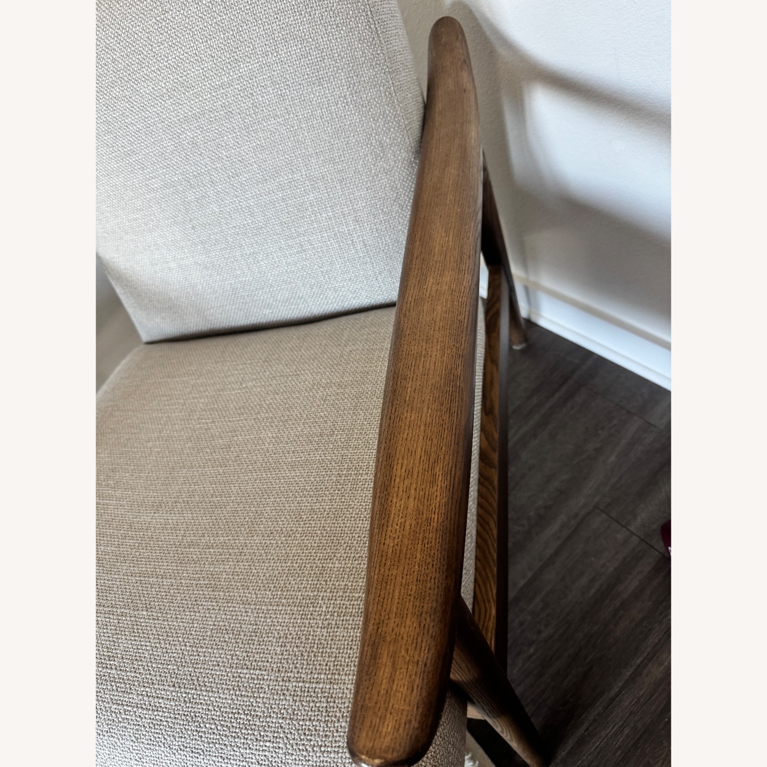 West Elm Dark Brown Wood Armchair - image-2