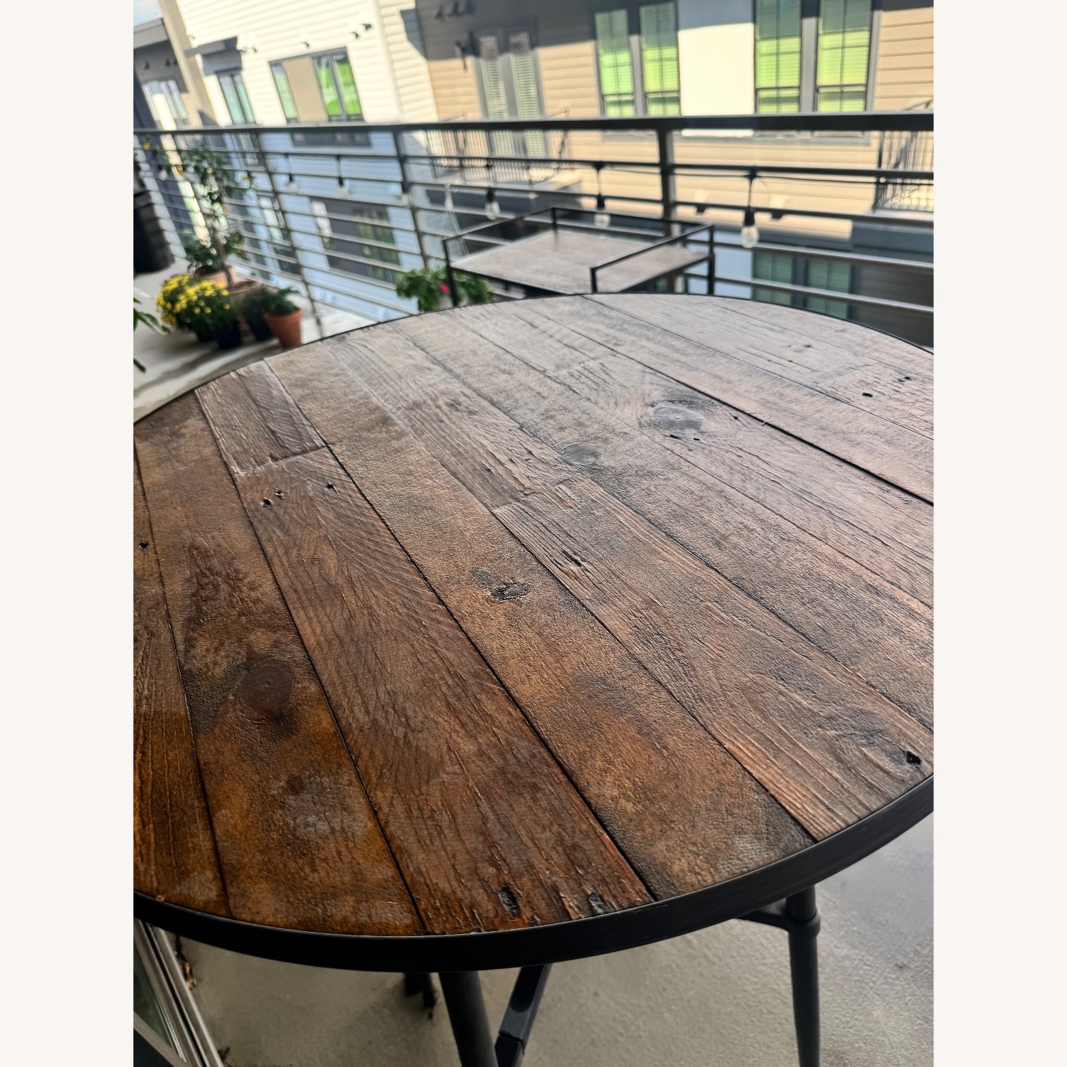 Pottery Barn Juno Round Reclaimed Wood Bar Table - image-2