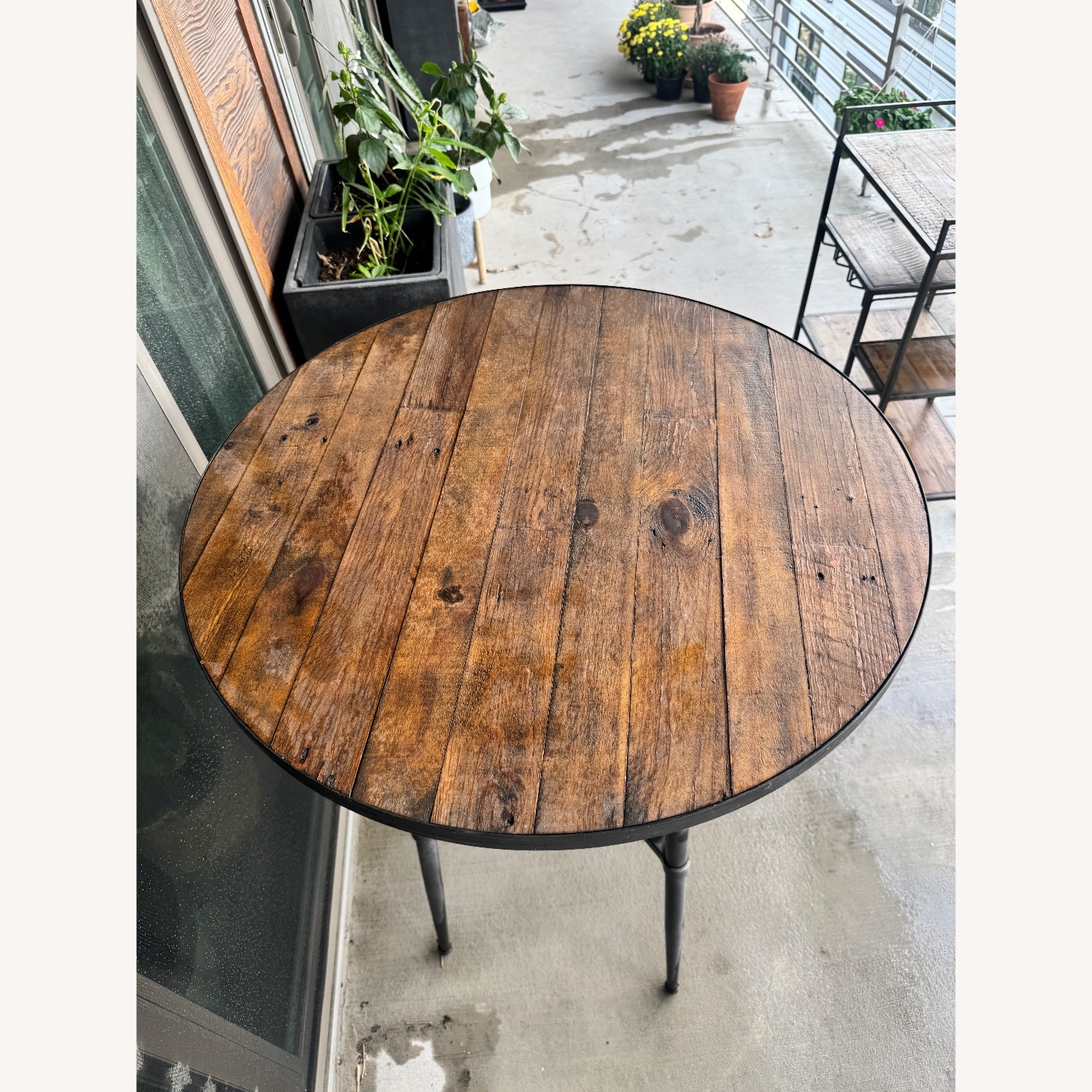 Pottery Barn Juno Round Reclaimed Wood Bar Table - image-1