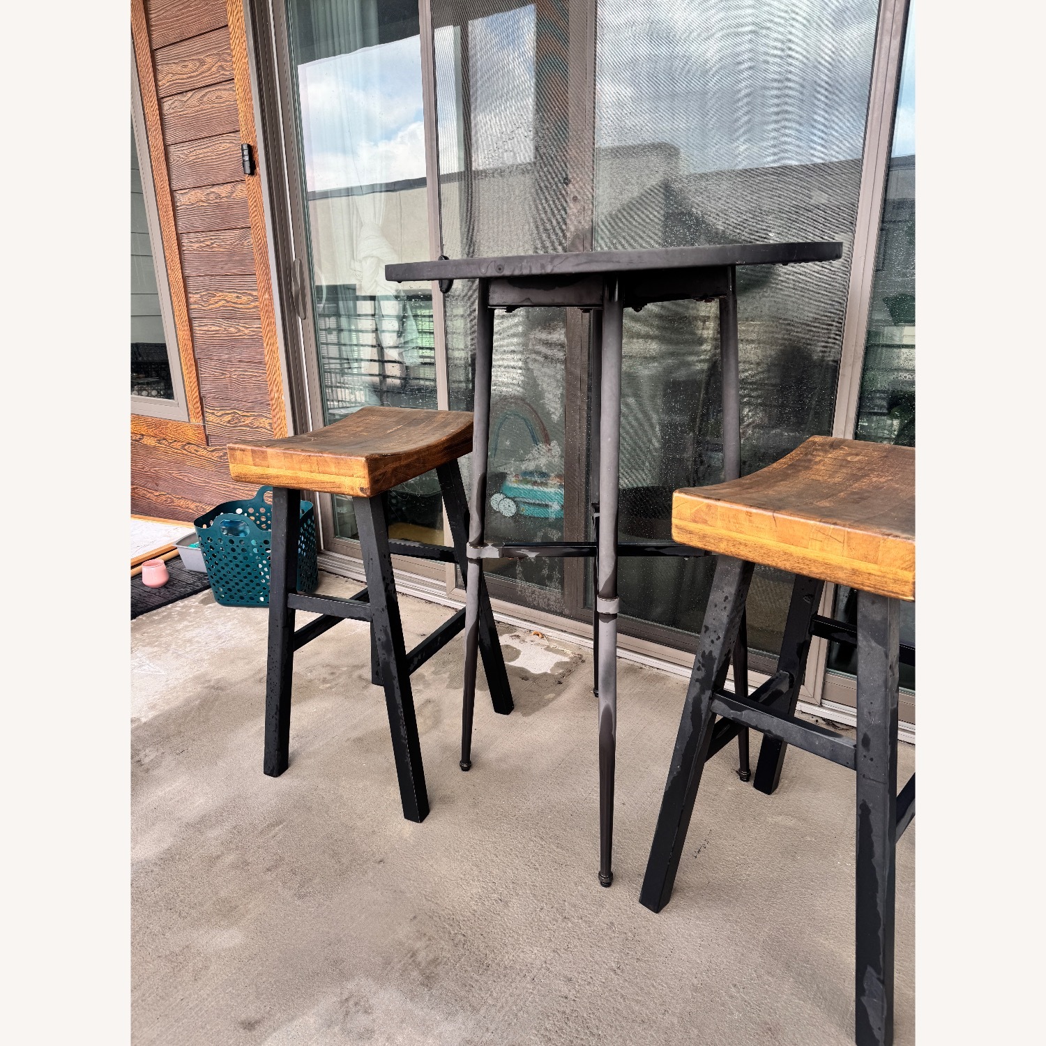 Pottery Barn Juno Round Reclaimed Wood Bar Table - image-3