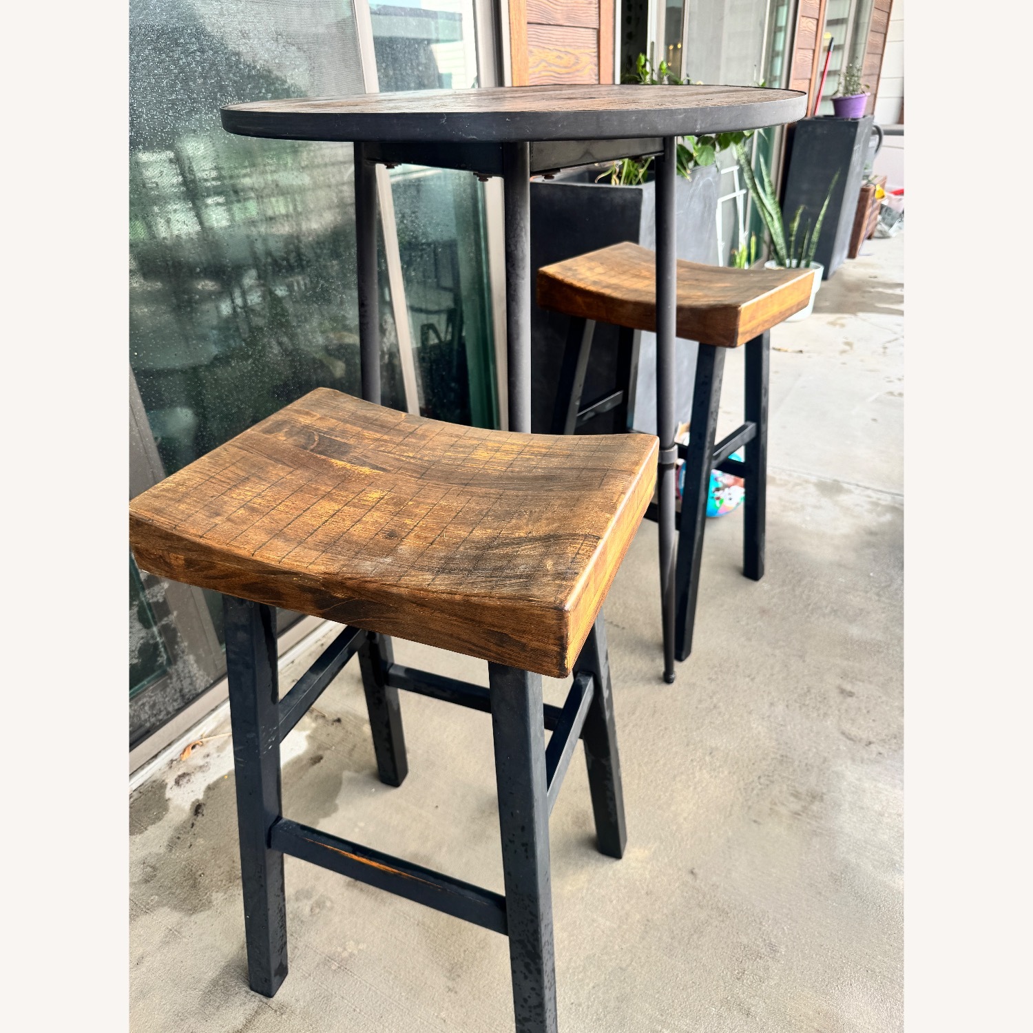 Pottery Barn Griffin Dark Brown Wood Patio Furniture - image-1