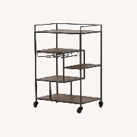 Four Hands Helena Dark Brown Wood Bar Cart