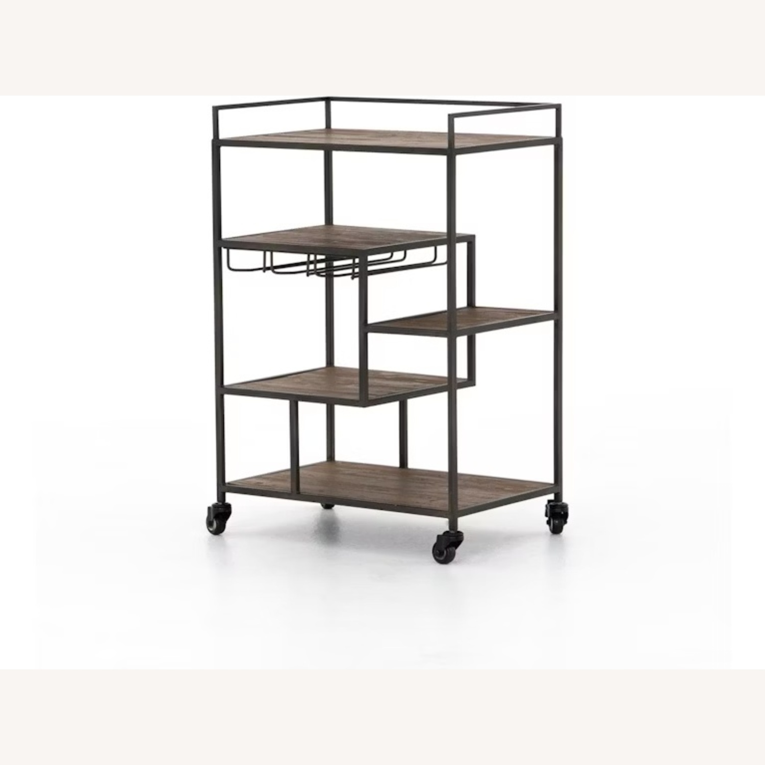 Four Hands Helena Dark Brown Wood Bar Cart - image-8