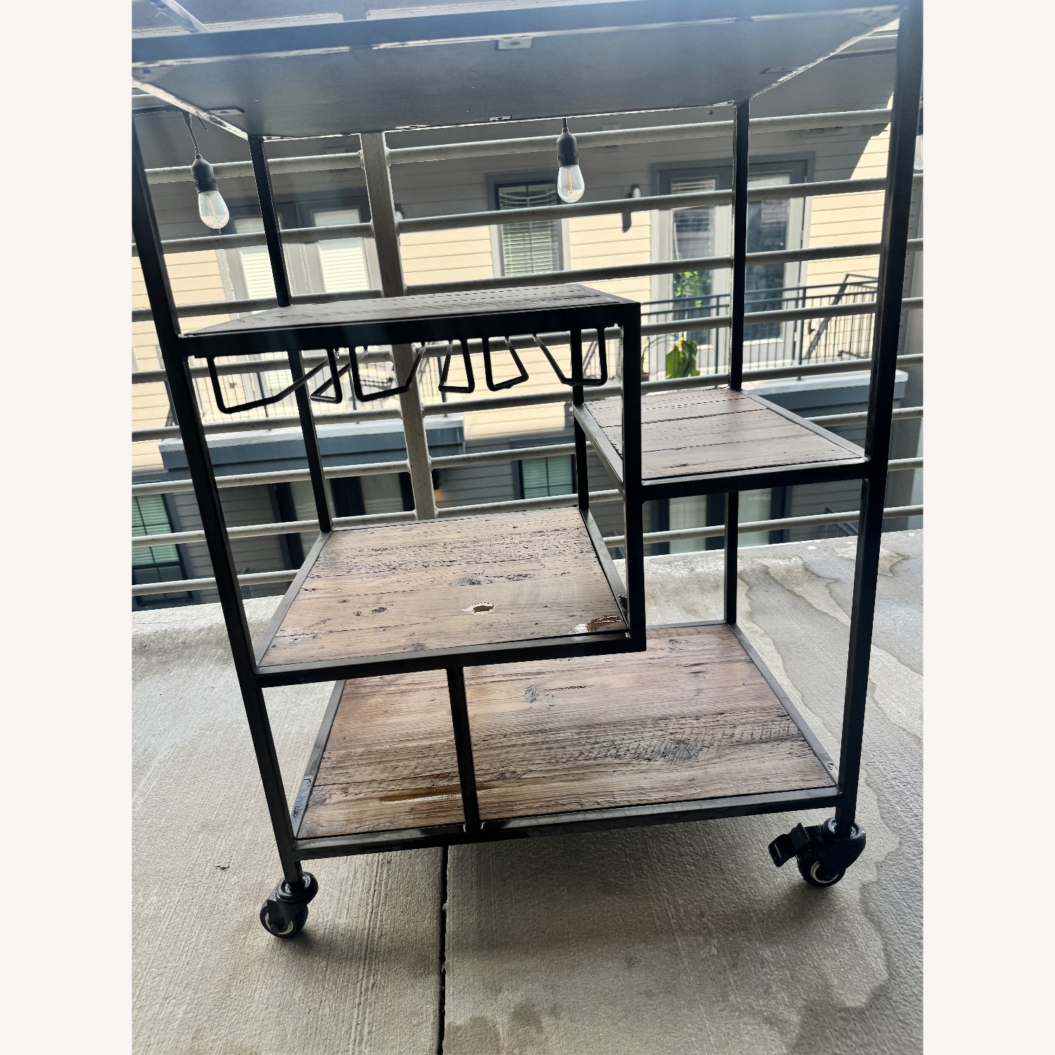 Four Hands Helena Dark Brown Wood Bar Cart - image-2