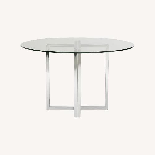 Used CB2 Silverado Chrome 47" Round Dining Table for sale on AptDeco