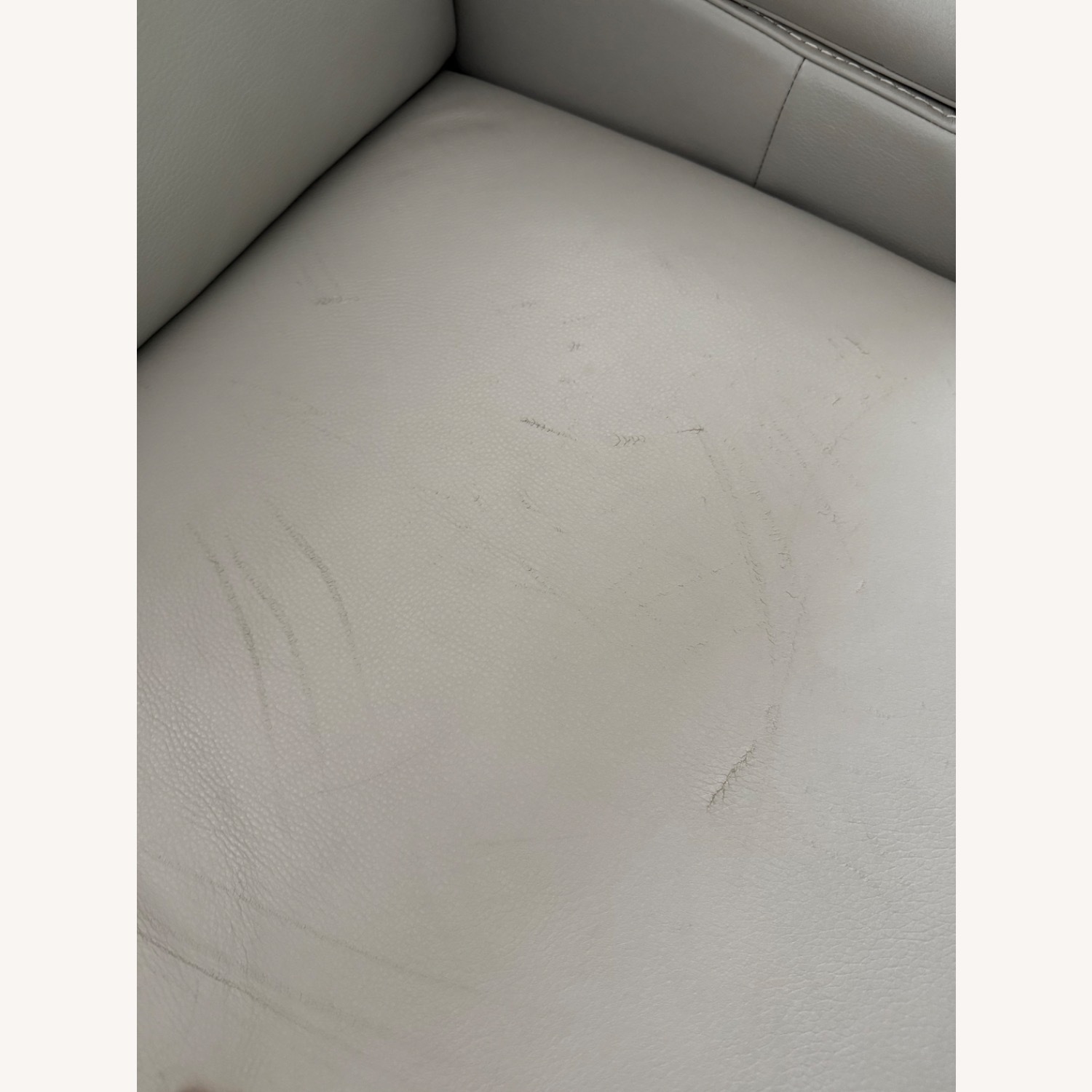 Havertys Light Gray Leather 3+ Piece Sectional - image-3