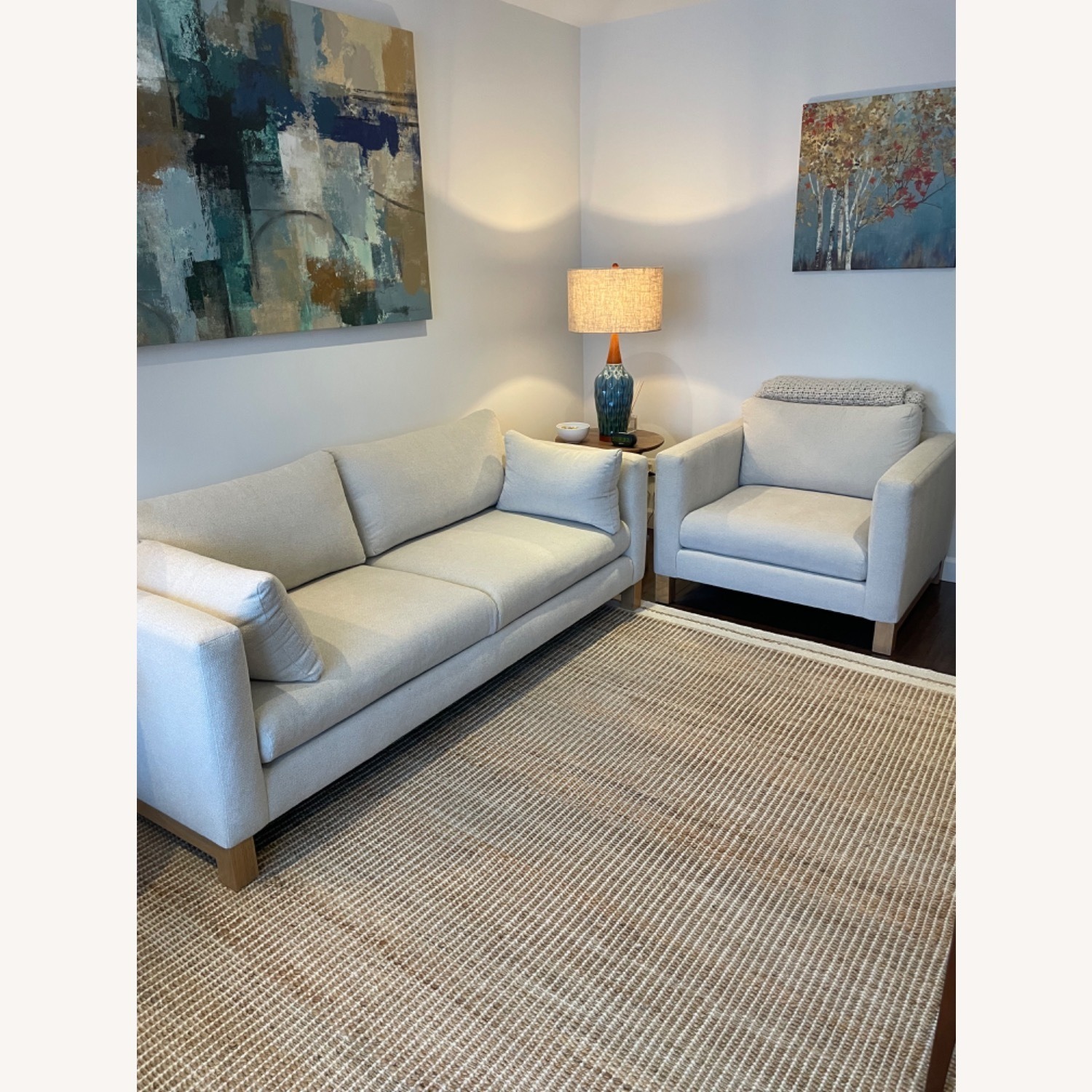 Crate & Barrel Natural Fabric 2 Seater Sofa - image-3