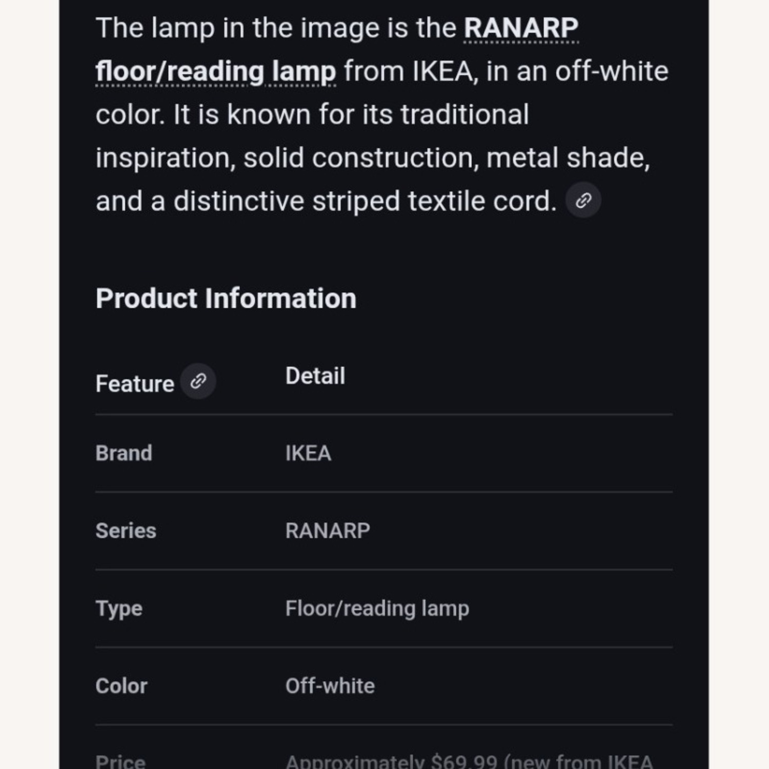 IKEA Ranarp White Floor Lamp - image-3