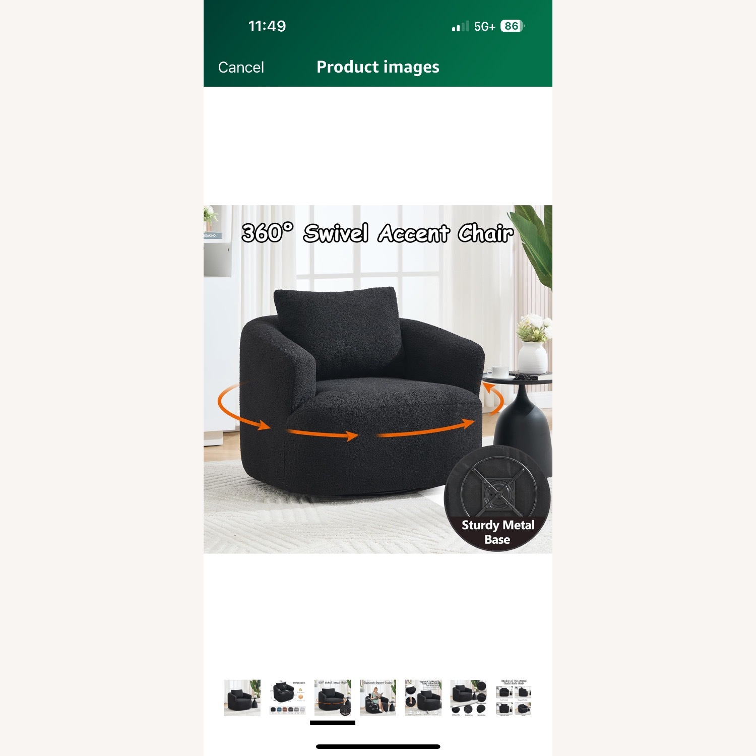 Black Fabric Accent Chairs - image-2