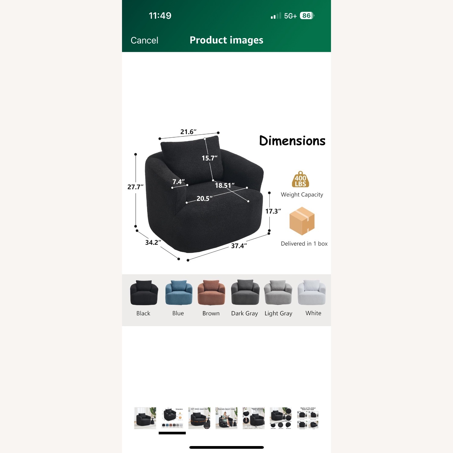 Black Fabric Accent Chairs - image-4