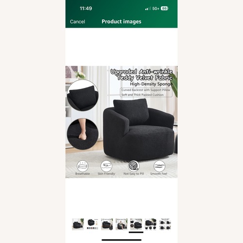 Used Black Fabric Accent Chairs for sale on AptDeco