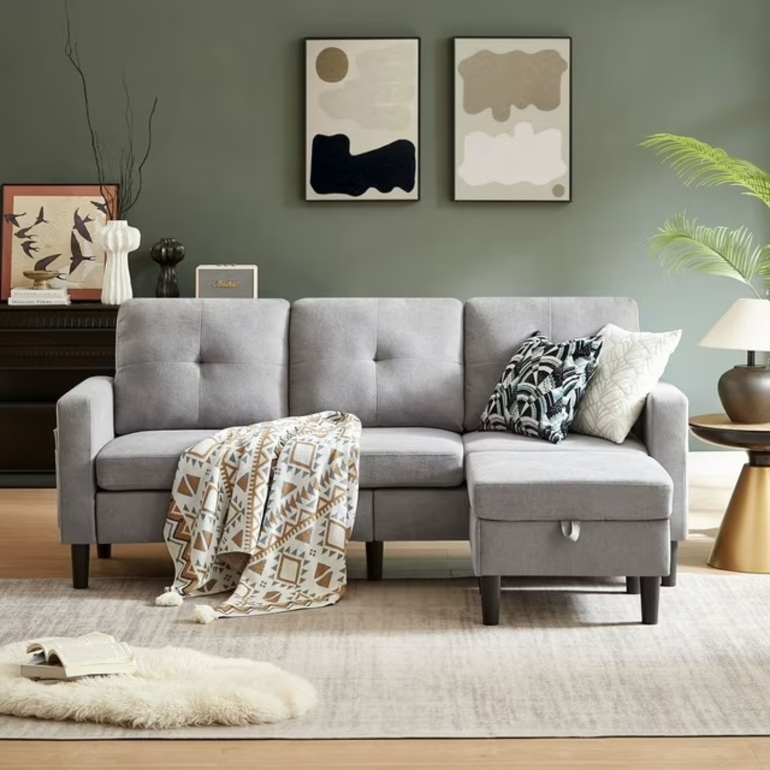 Light Gray 3+ Seater Sofa - image-5