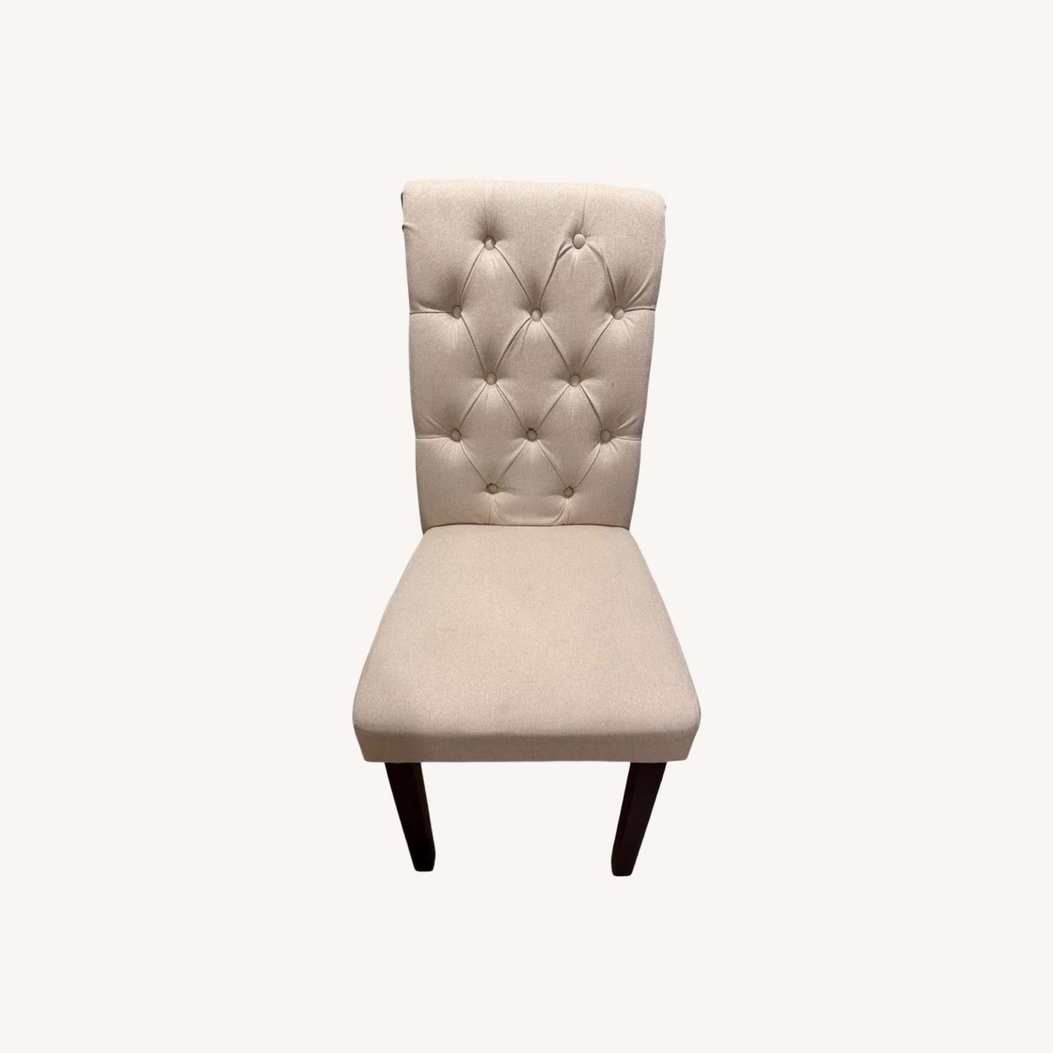 Dark Brown & Cream Wood Dining Set - image-5