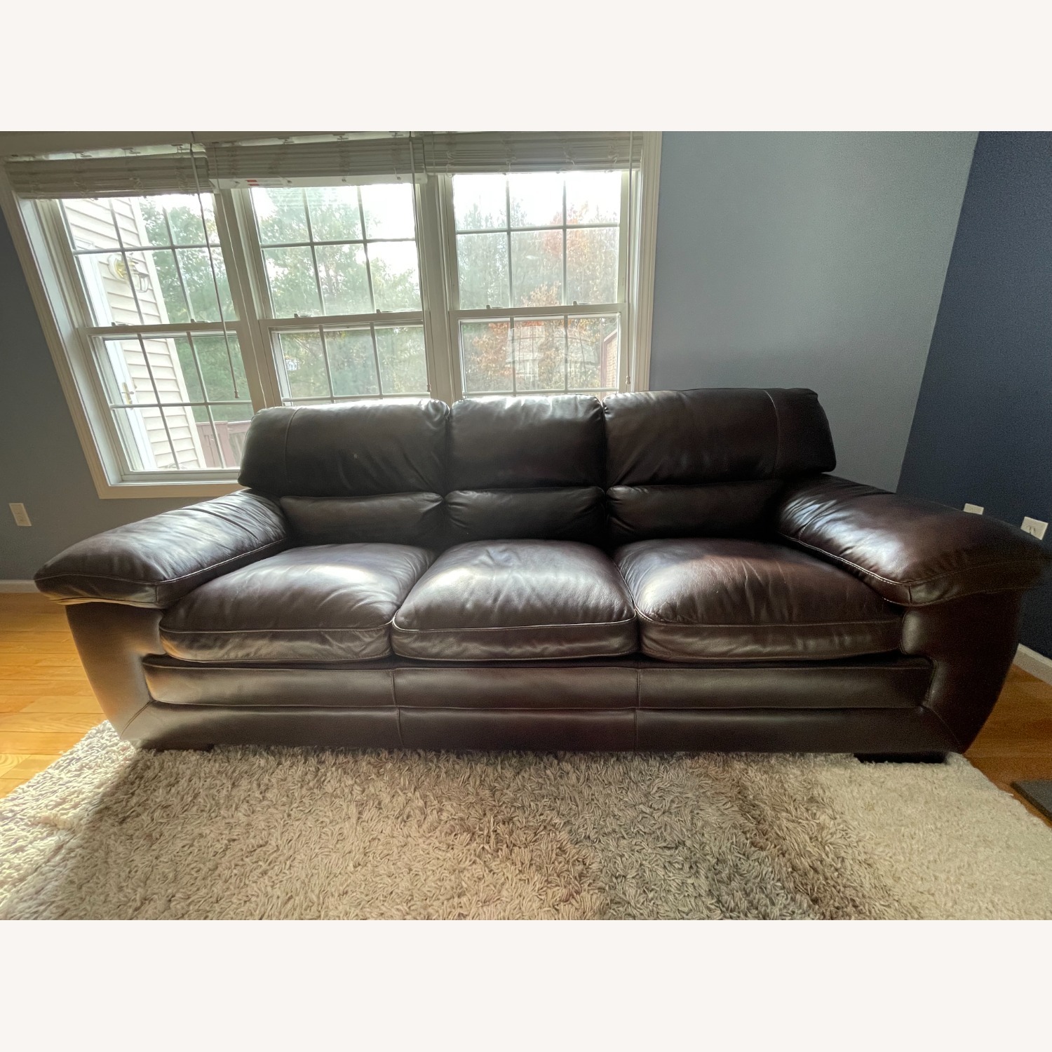 Simo-ffo Dark Brown Leather 3+ Seater Sofa - image-1