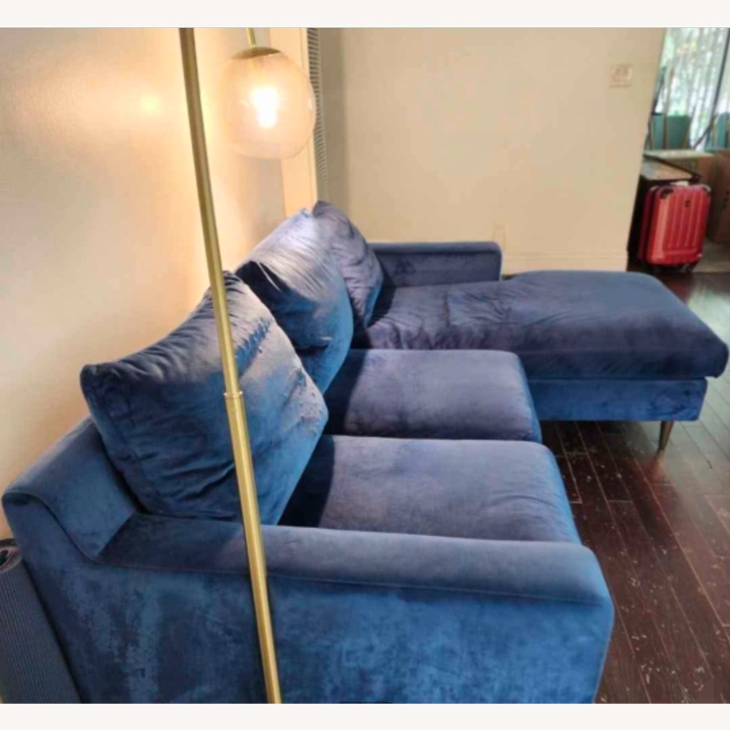 Interior Define Mod Velvet Sofa & Chaise - image-3