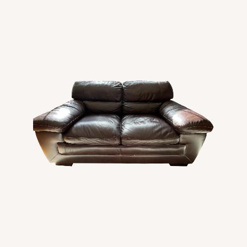 Used Simo-ffo Dark Brown Leather Loveseat for sale on AptDeco