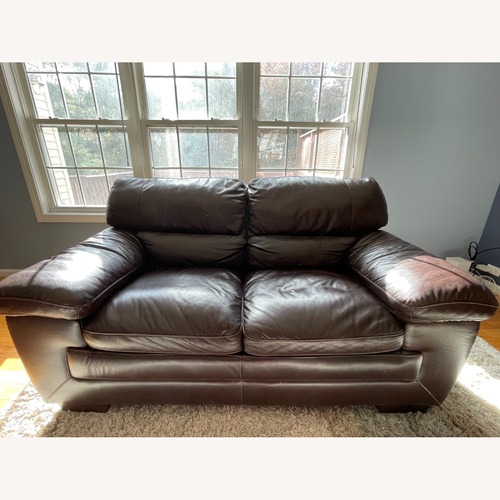 Used Simo-ffo Dark Brown Leather Loveseat for sale on AptDeco