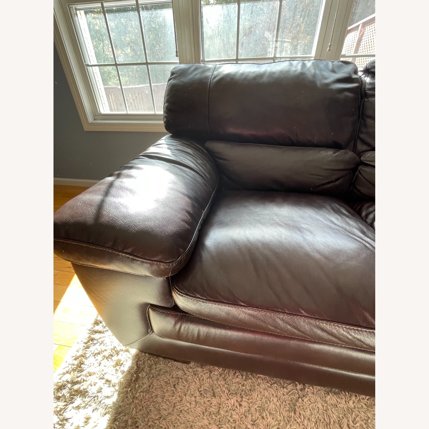 Simo-ffo Dark Brown Leather Loveseat - image-3