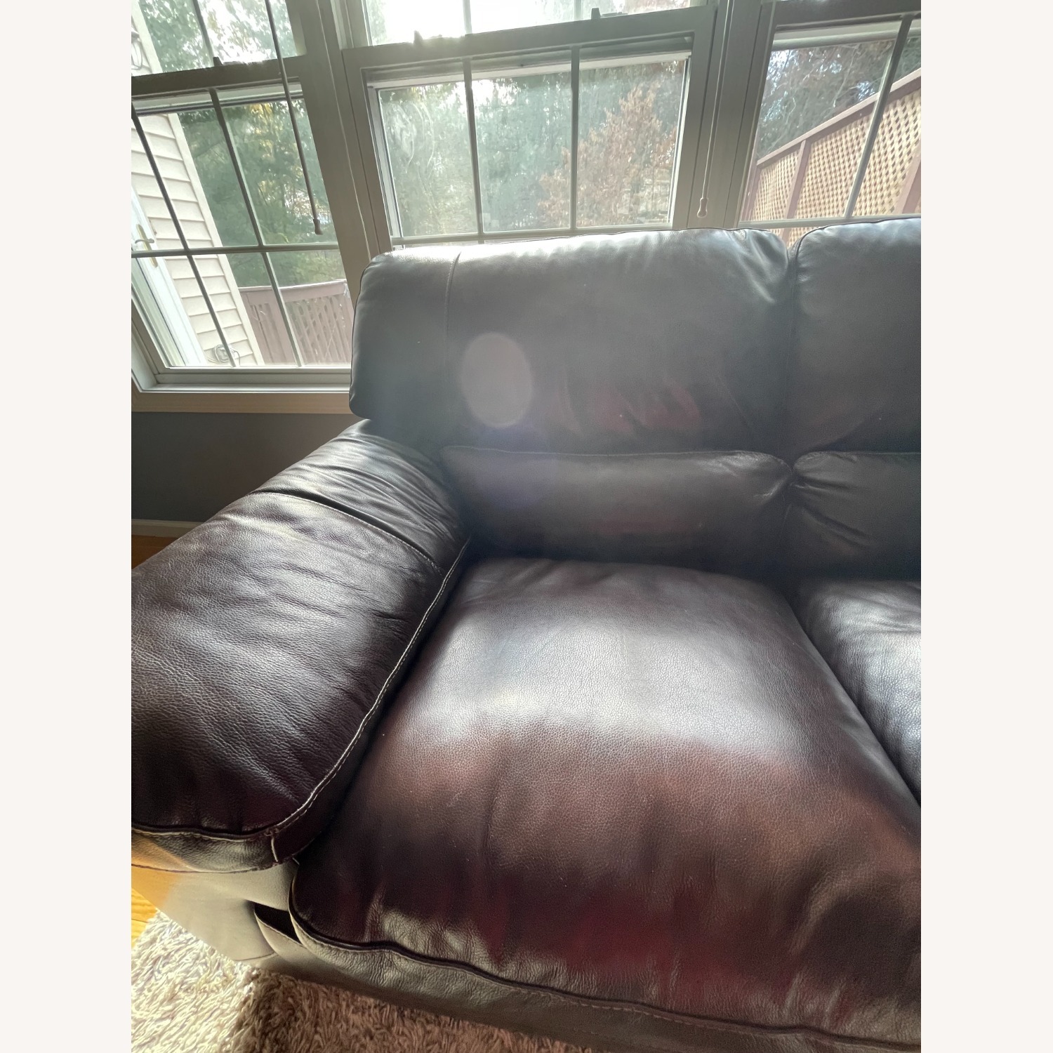 Simo-ffo Dark Brown Leather Loveseat - image-2