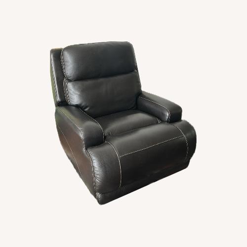Used Raymour & Flanigan Tompkins Dark Brown Leather Recliner for sale on AptDeco
