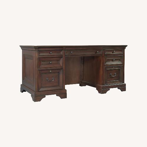 Used Flexsteel Dark Brown Wood Desk for sale on AptDeco