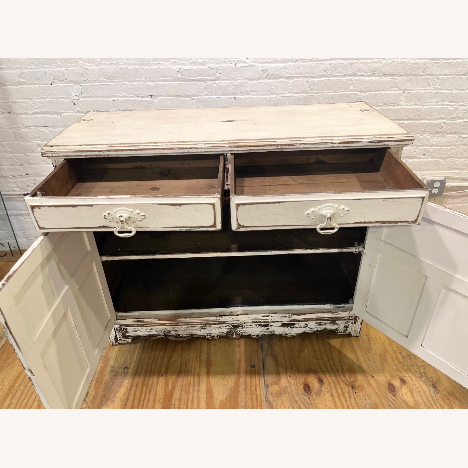 Vintage/Antique Finds White Wood Armoire - image-6