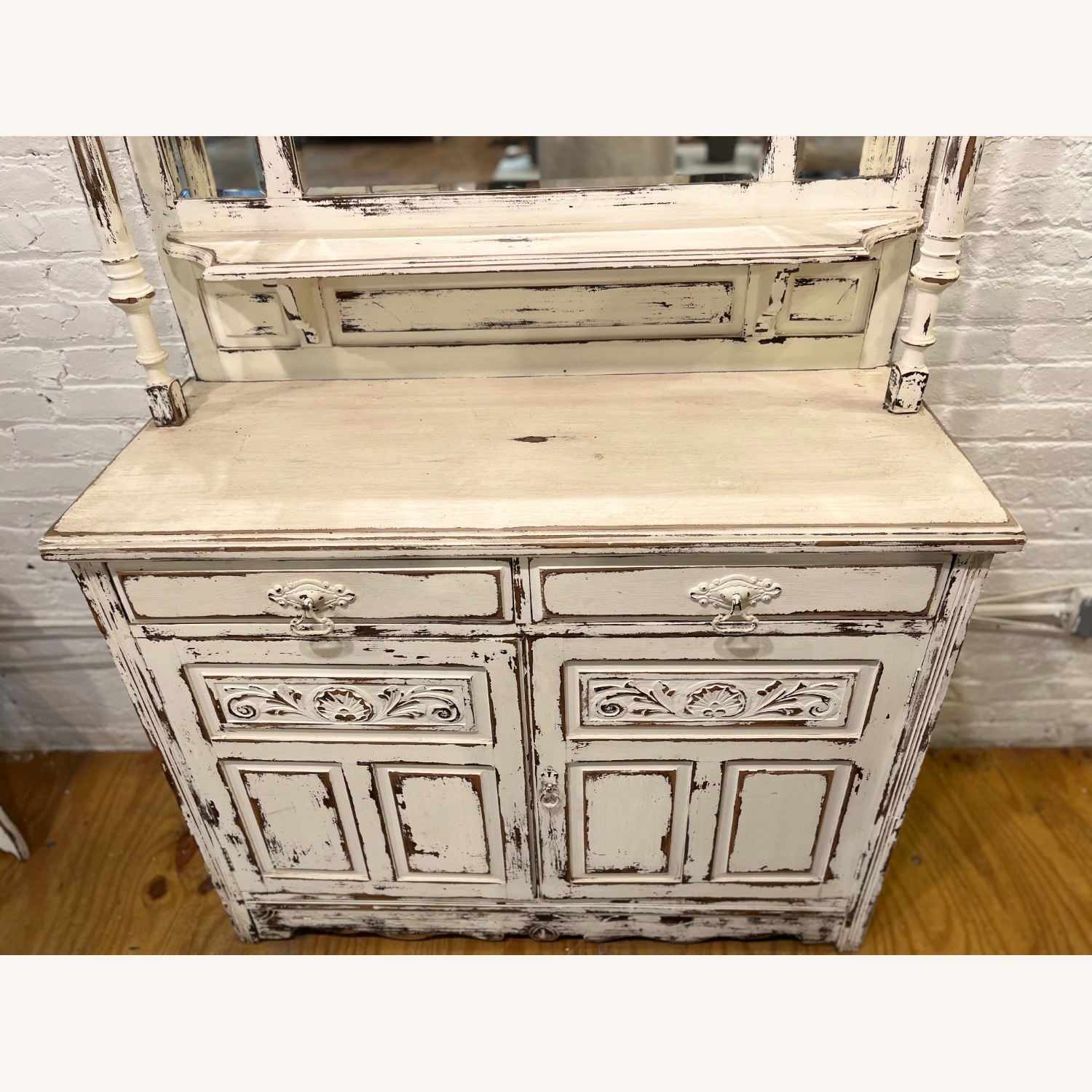Vintage/Antique Finds White Wood Armoire - image-2