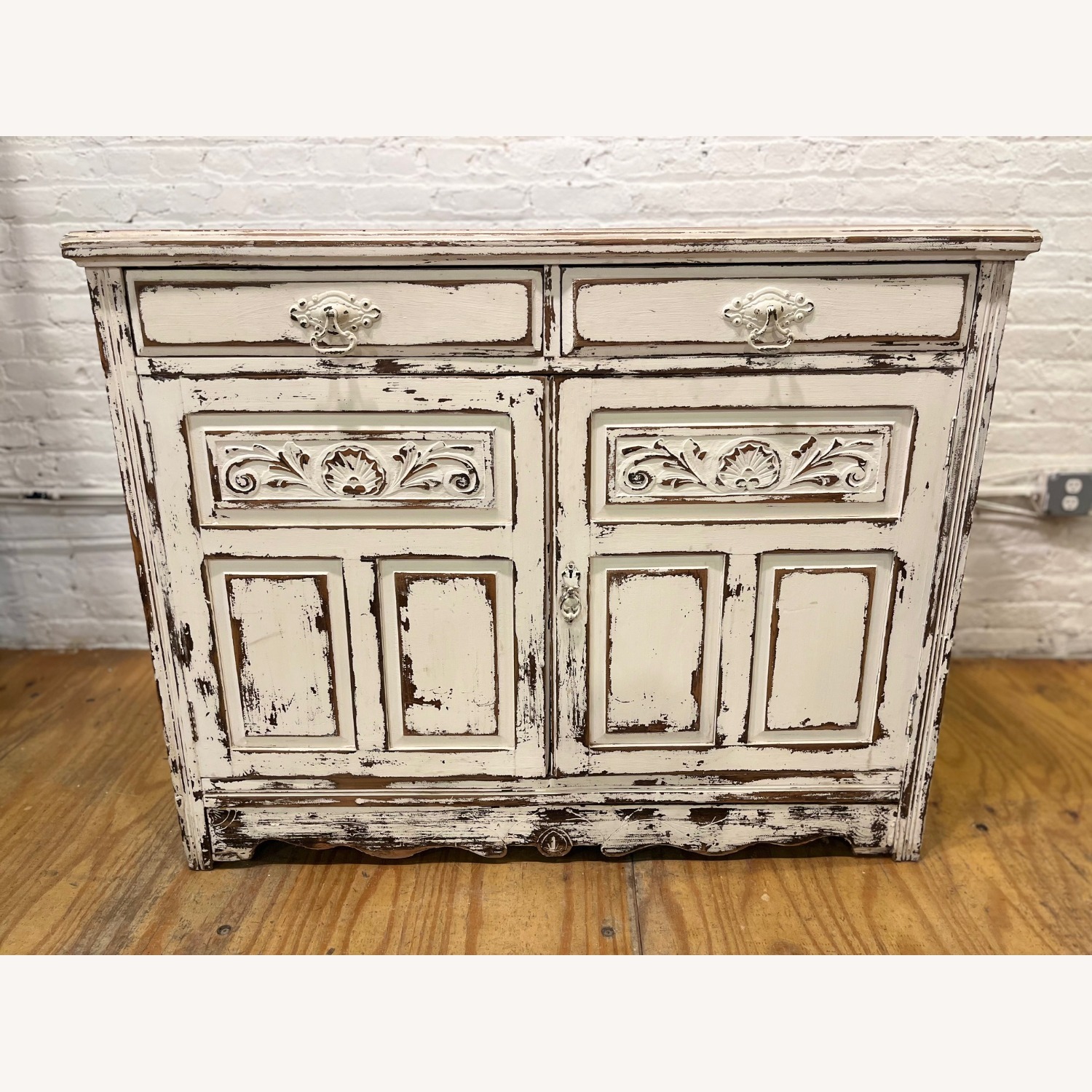 Vintage/Antique Finds White Wood Armoire - image-1