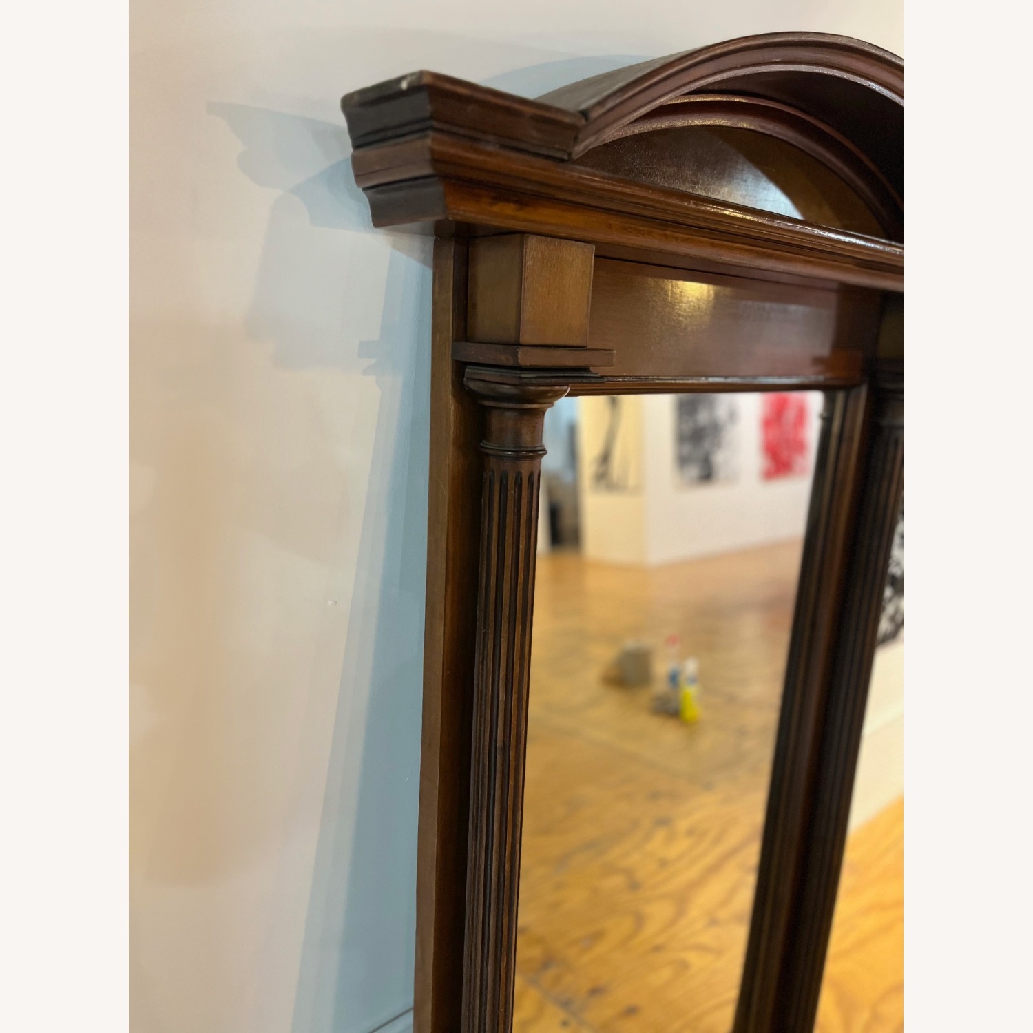 Vintage/Antique Finds Dark Brown Wood Wall Mirror - image-3