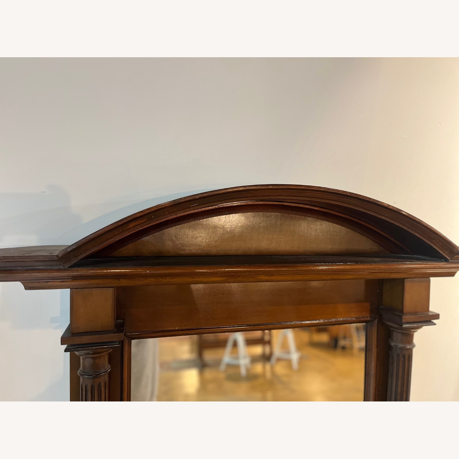 Vintage/Antique Finds Dark Brown Wood Wall Mirror - image-4
