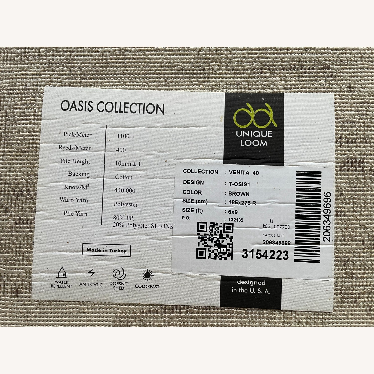 Oasis Concepts Light Brown Area Rug 6' x 9' - image-3