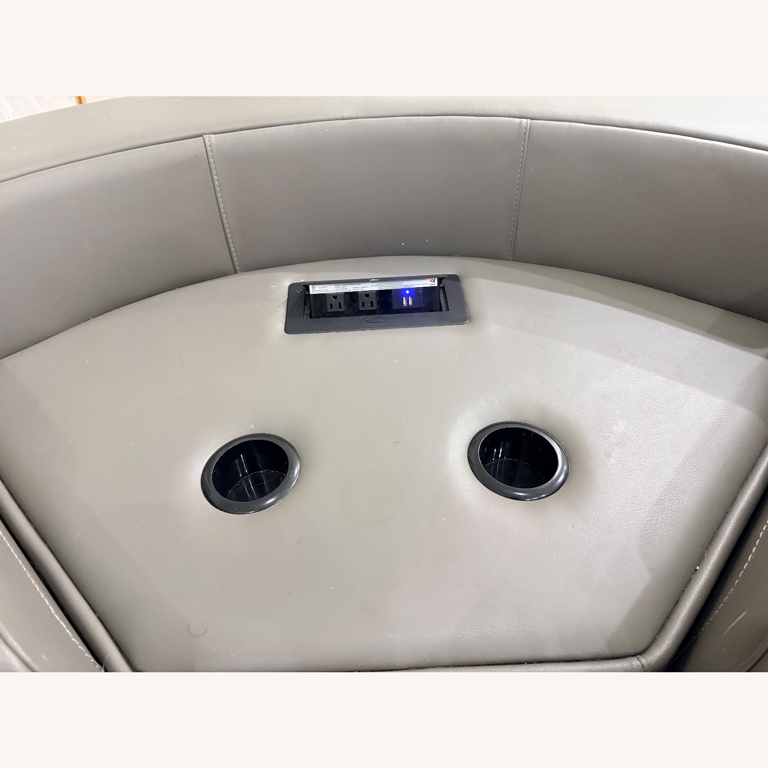 Dark Gray Faux Leather 3+ Piece Sectional - image-2