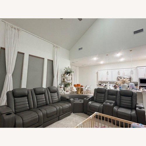 Used Dark Gray Faux Leather 3+ Piece Sectional for sale on AptDeco