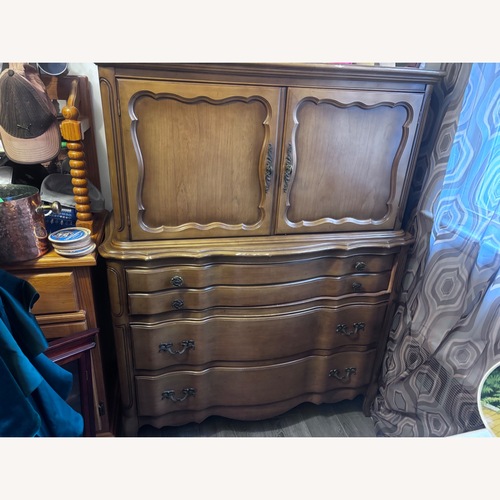 Used Vintage/Antique Finds Dark Brown Wood Dresser for sale on AptDeco