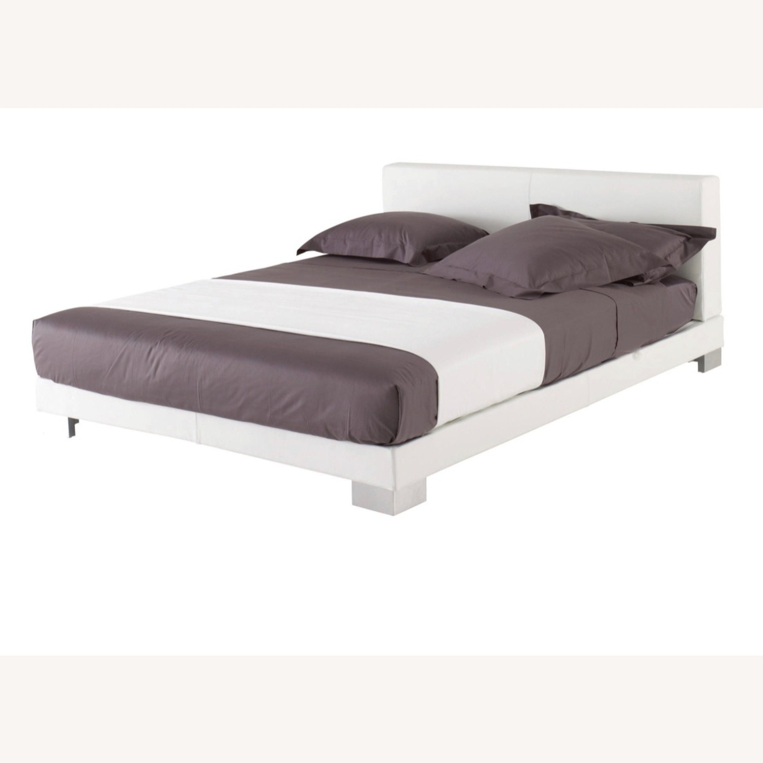 Ligne Roset Anna Light Gray Microsuede King Bed - image-1