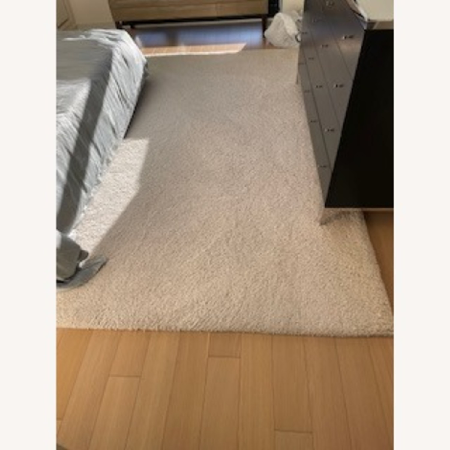 Ligne Roset Anna Light Gray Microsuede King Bed - image-4