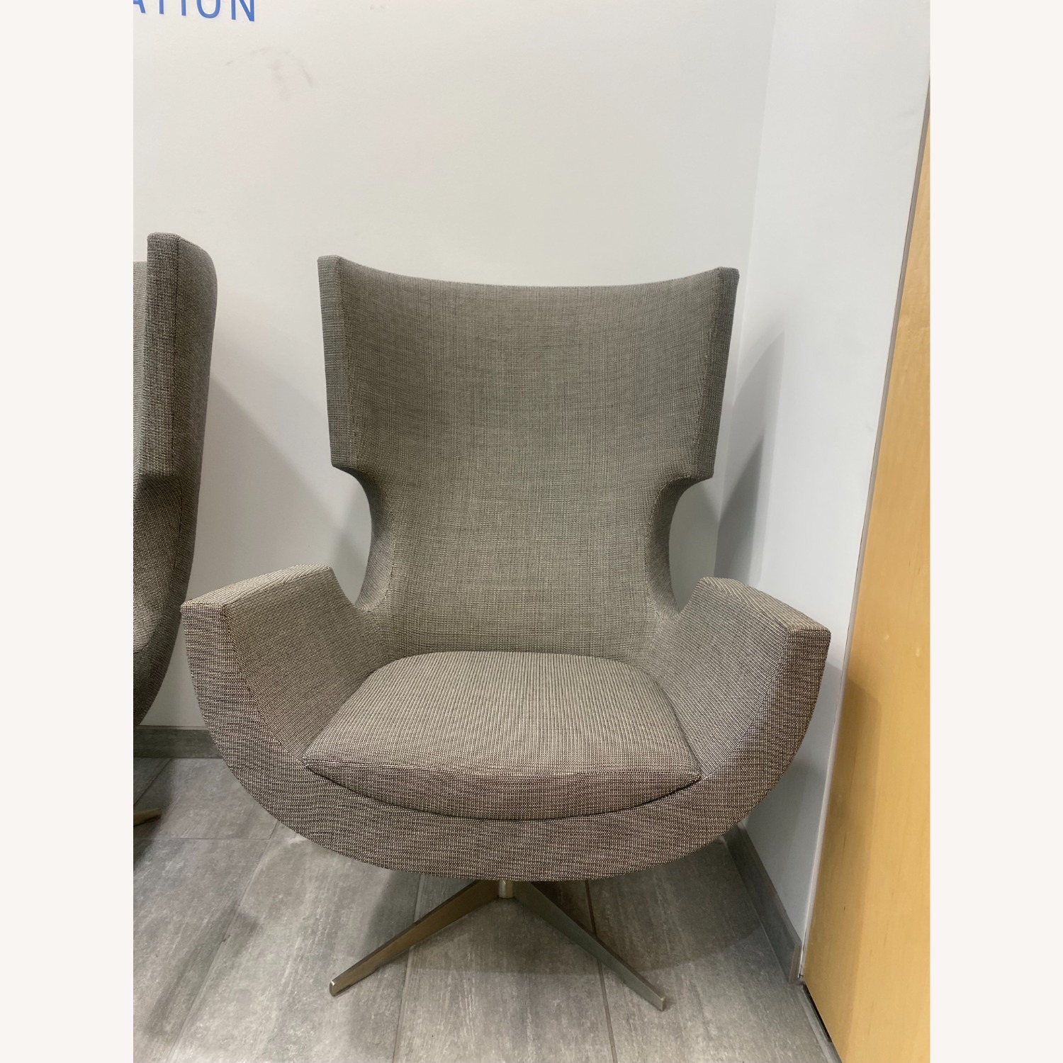 2 Modern High Back Swivel Accent Chairs - image-1