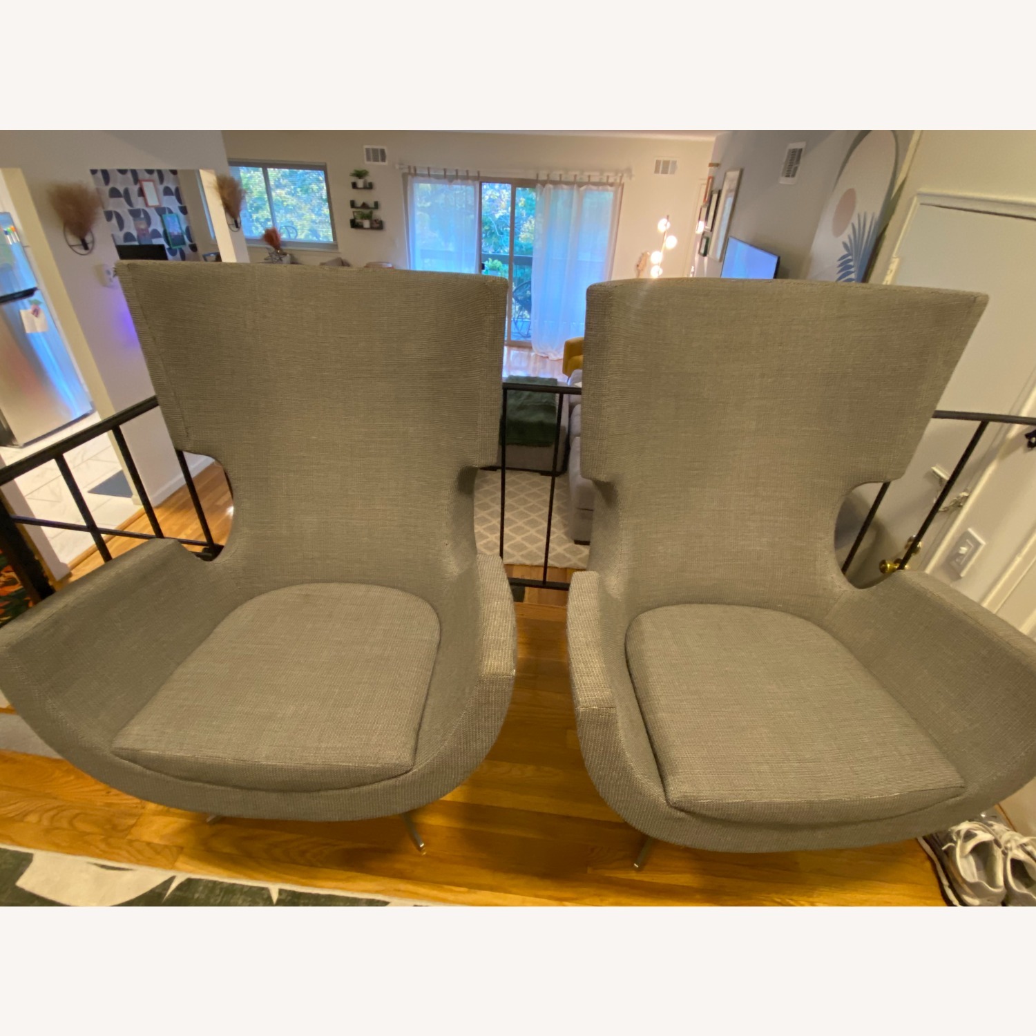 2 Modern High Back Swivel Accent Chairs - image-2