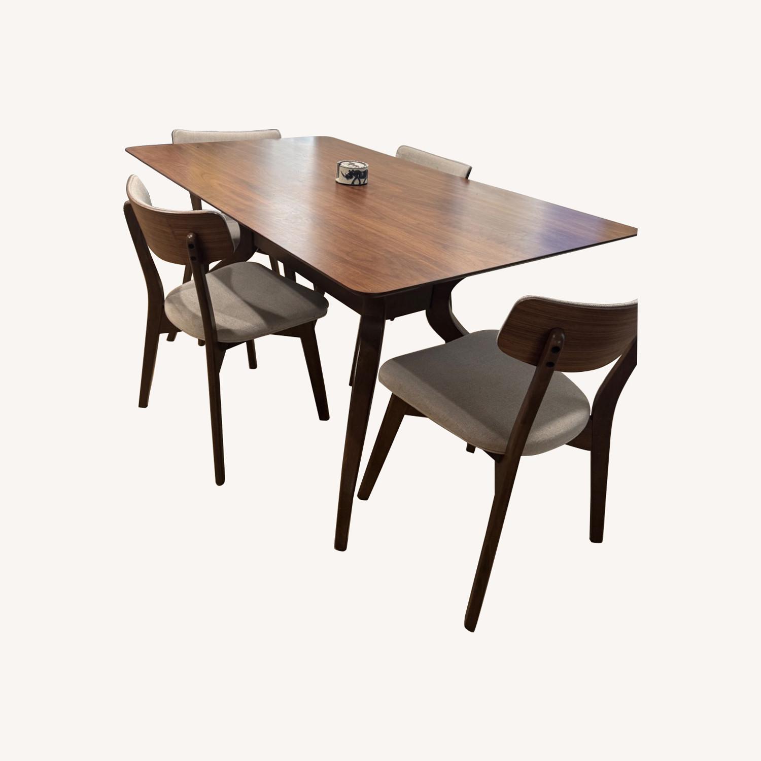 Dark Brown Wood Dining Sets - image-0