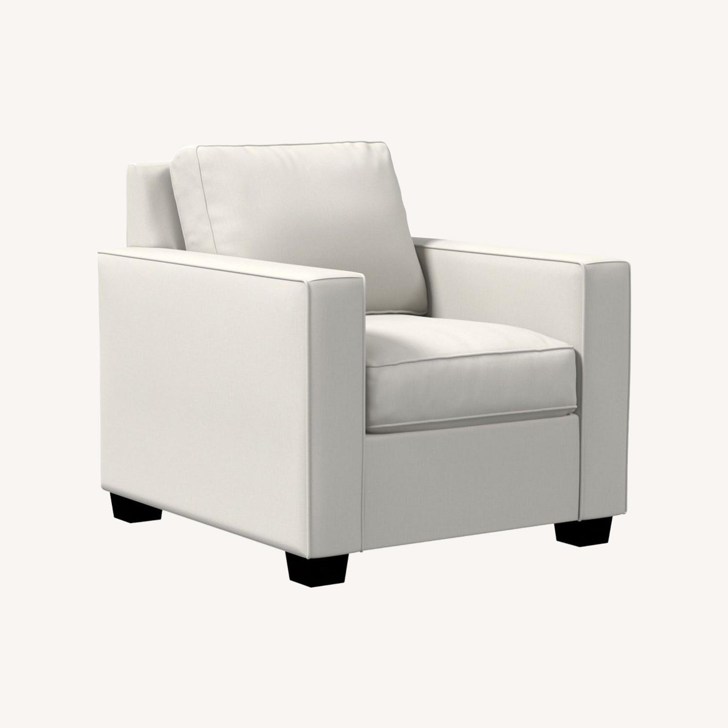 West Elm Henry Light Gray Velvet Armchair - image-0