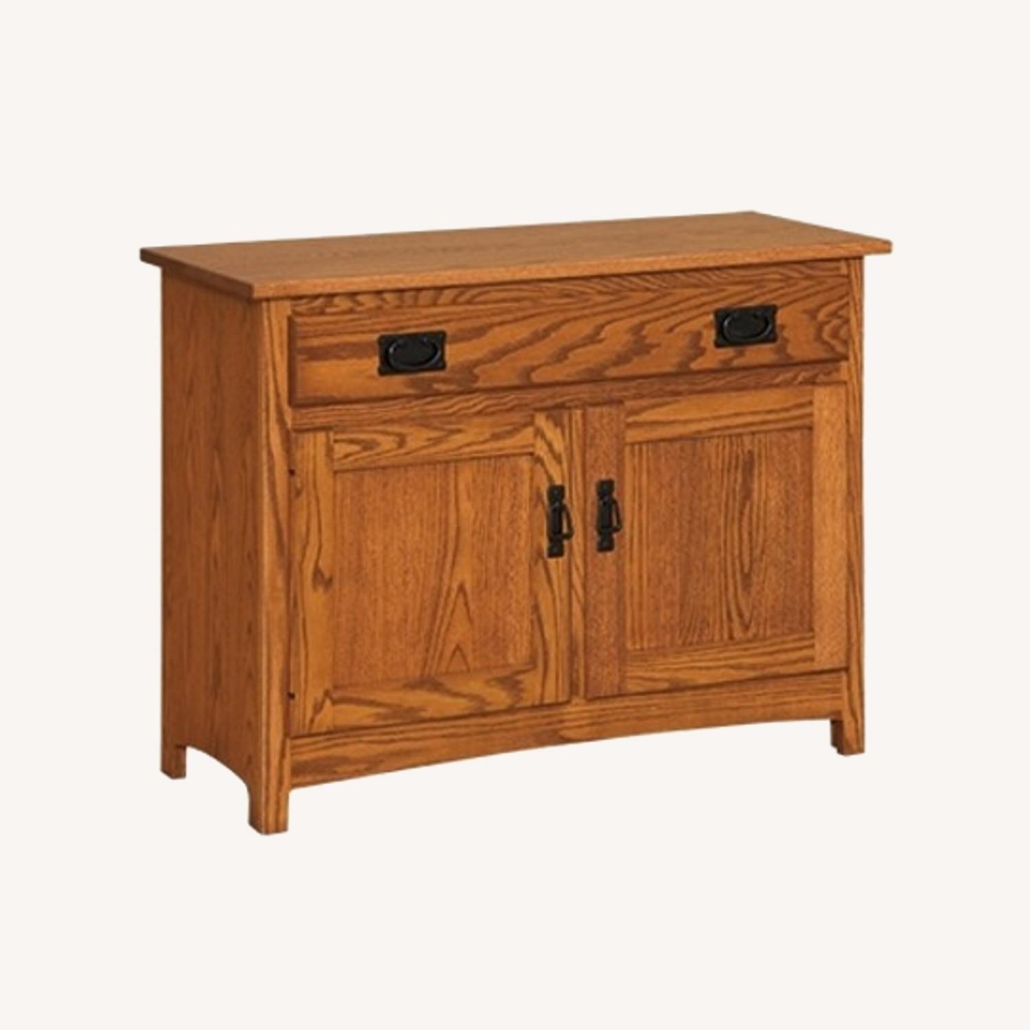 Bassett Light Brown Wood Media Storage - image-0