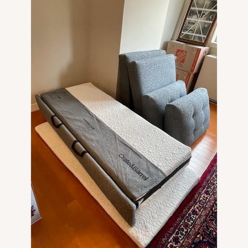 Used Crate & Barrel Queen Sleeper Sofa Mfg By Am Leather for sale on AptDeco