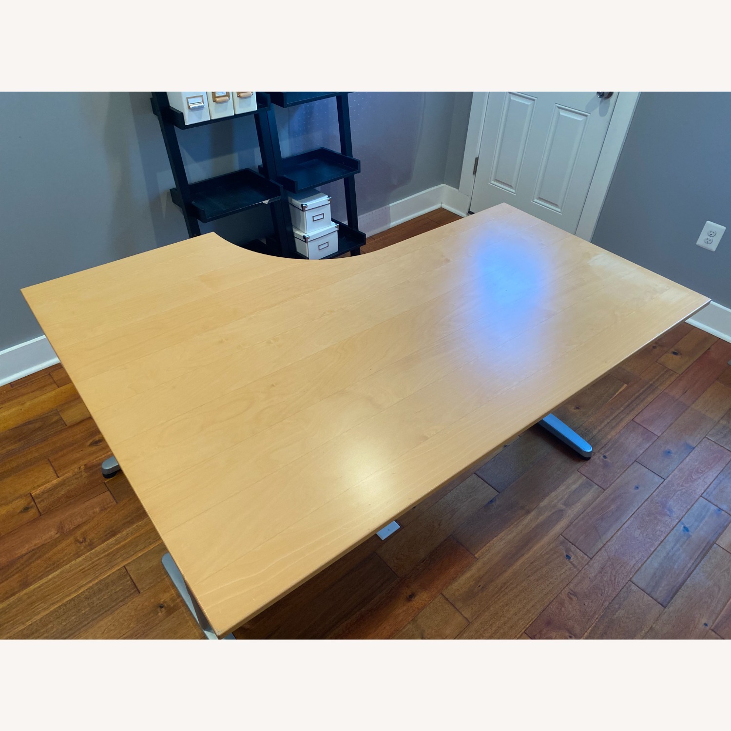 IKEA Galant L-Shaped Desk, Light Wood Color - image-1