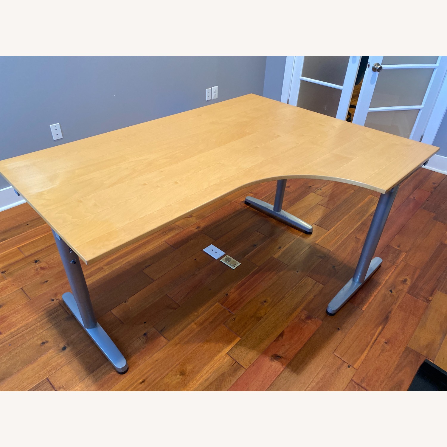 IKEA Galant L-Shaped Desk, Light Wood Color - image-4