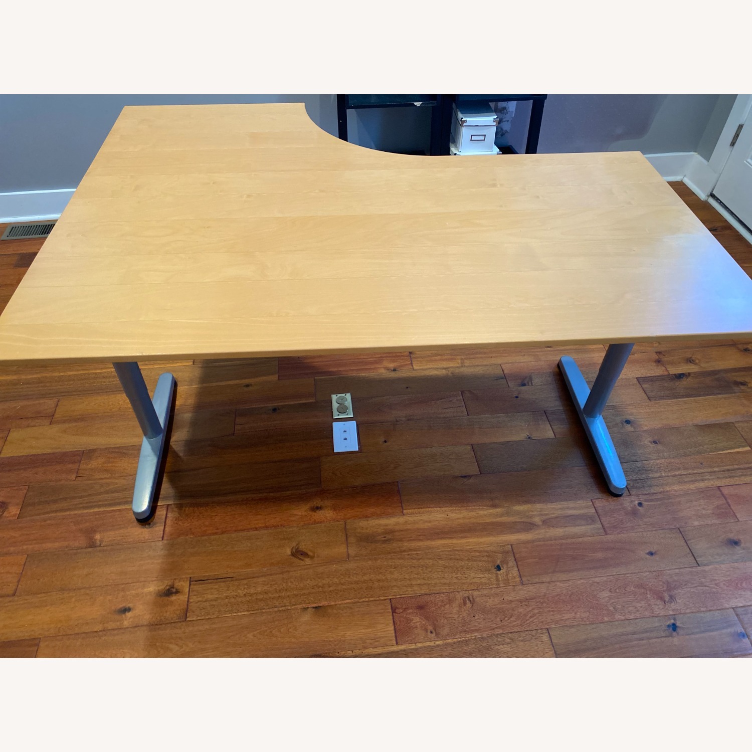IKEA Galant L-Shaped Desk, Light Wood Color - image-2