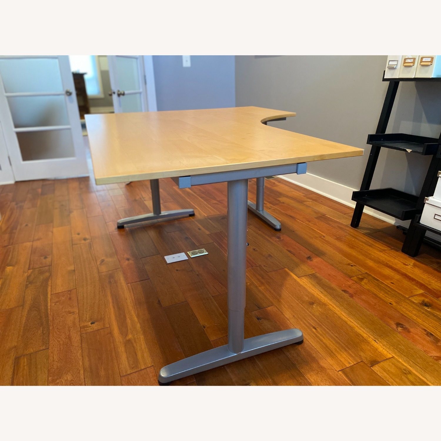 IKEA Galant L-Shaped Desk, Light Wood Color - image-5
