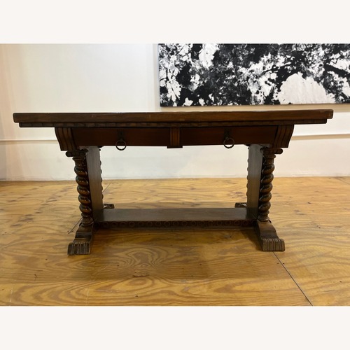 Used Vintage/Antique Finds Dark Brown Wood Desk for sale on AptDeco