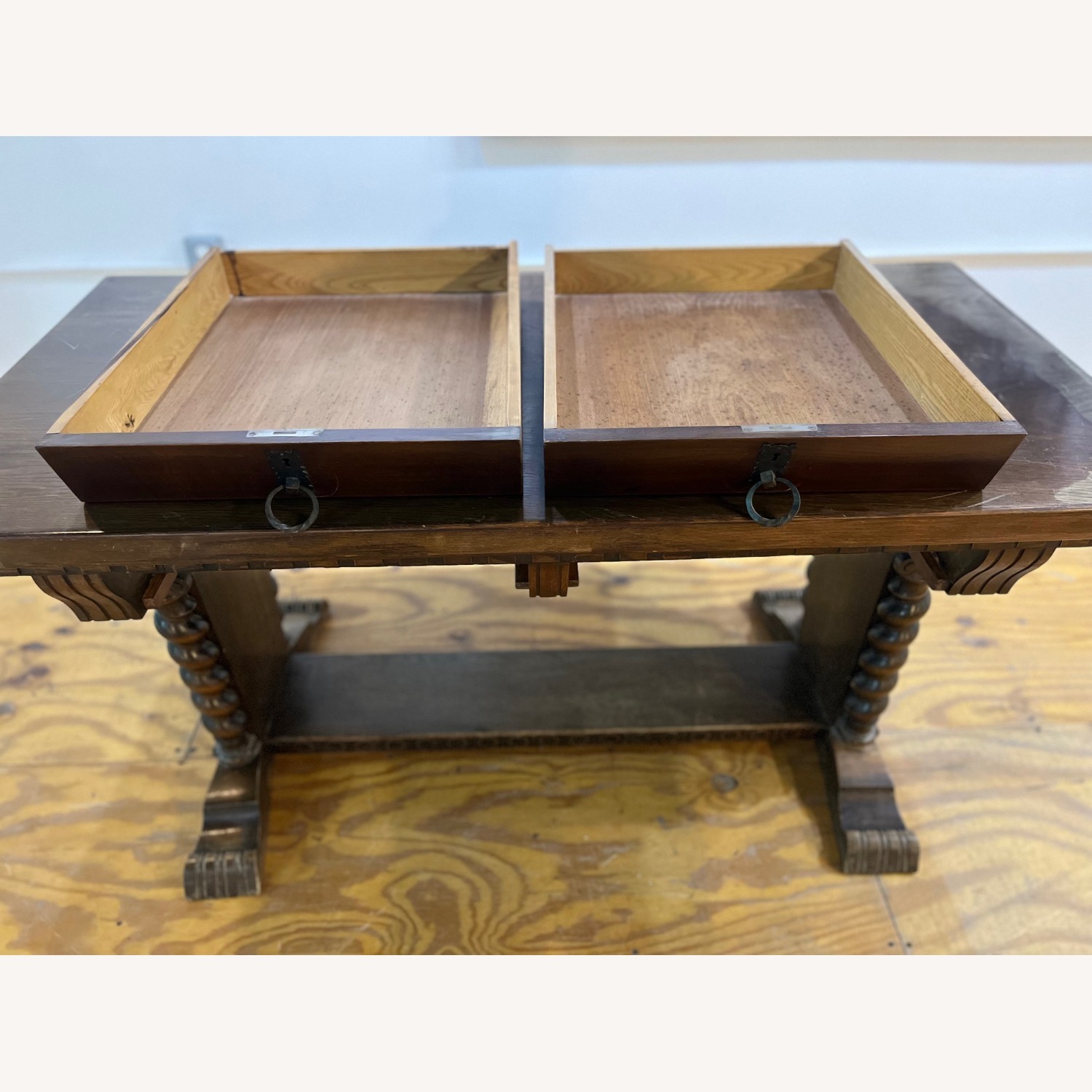 Vintage/Antique Finds Dark Brown Wood Desk - image-5