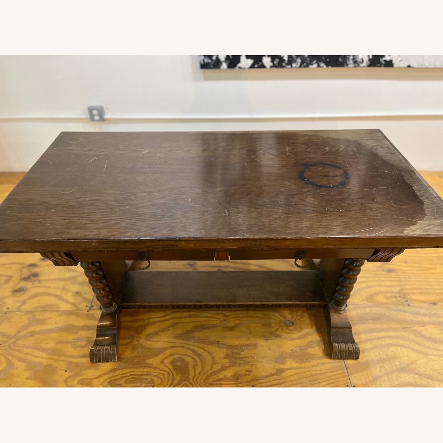 Vintage/Antique Finds Dark Brown Wood Desk - image-1