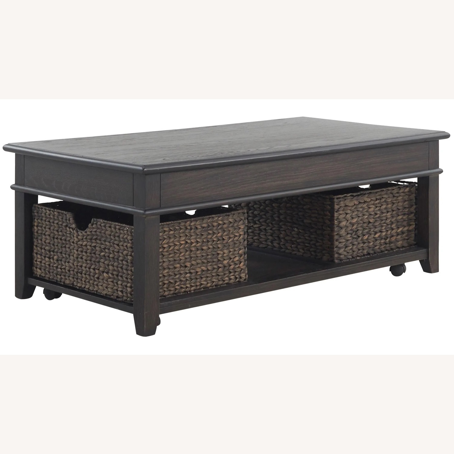 Mill Creek Lift Top Cocktail Table W 2 Baskets - image-2